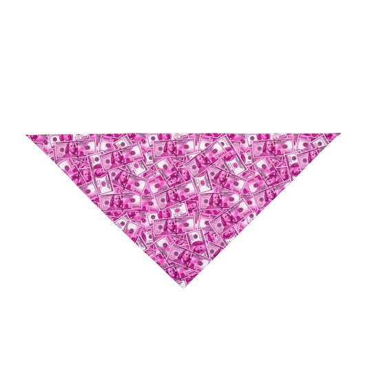 Pink 100 Dollar Bills Money Dog Bandana