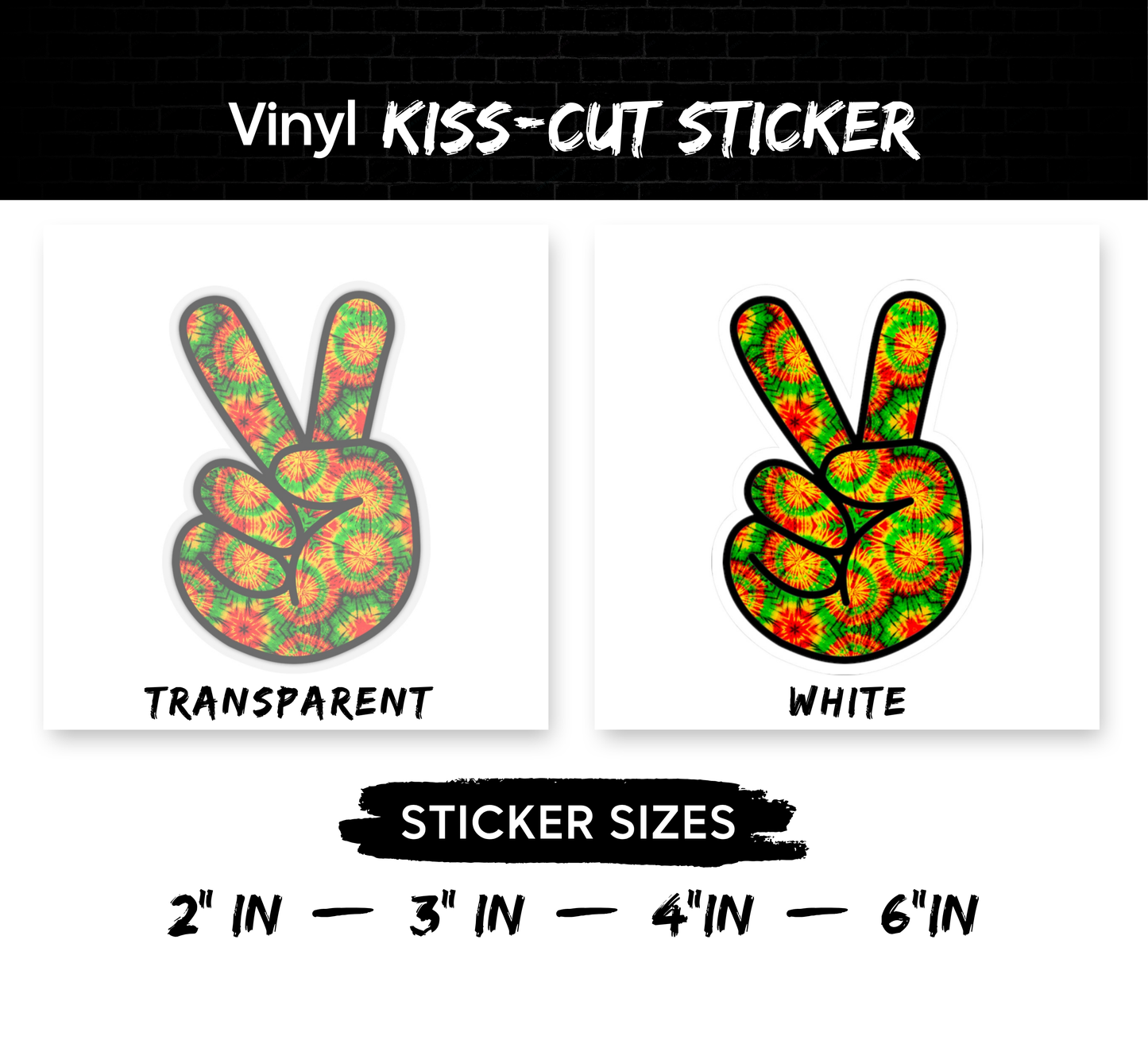 Rasta Tiedye Peace Sign Kiss-Cut Sticker
