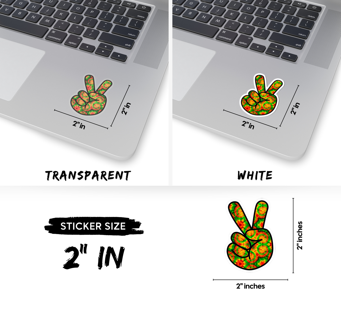 Rasta Tiedye Peace Sign Kiss-Cut Sticker