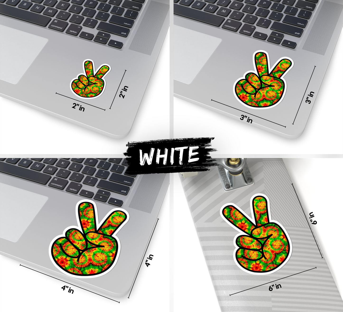 Rasta Tiedye Peace Sign Kiss-Cut Sticker