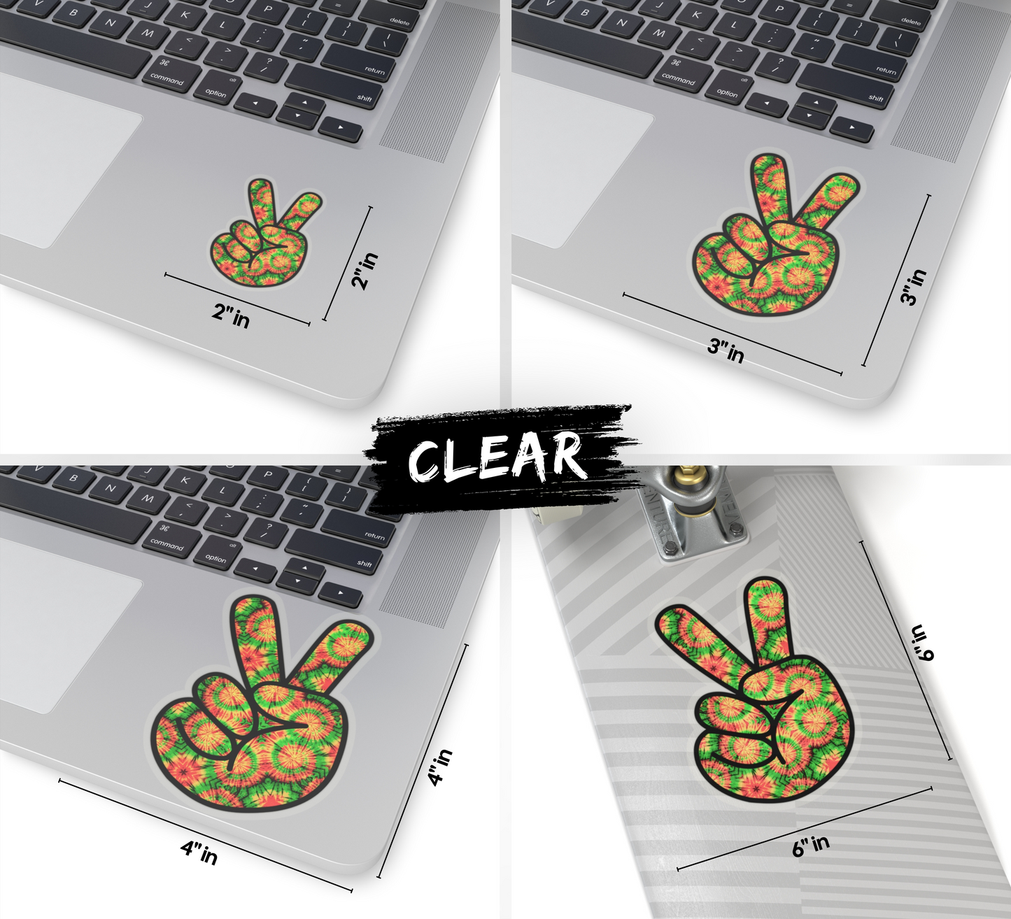 Rasta Tiedye Peace Sign Kiss-Cut Sticker