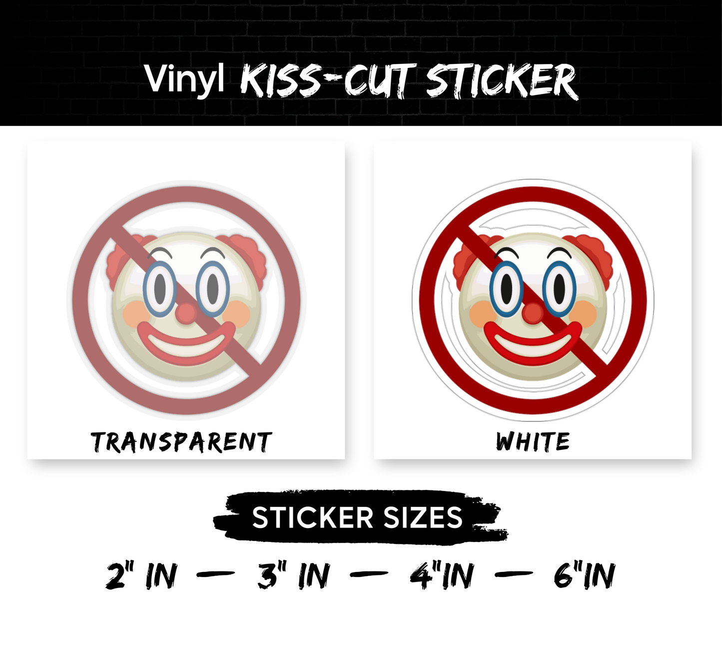 Don't Be A Clown Emoji Kiss-Cut Sticker