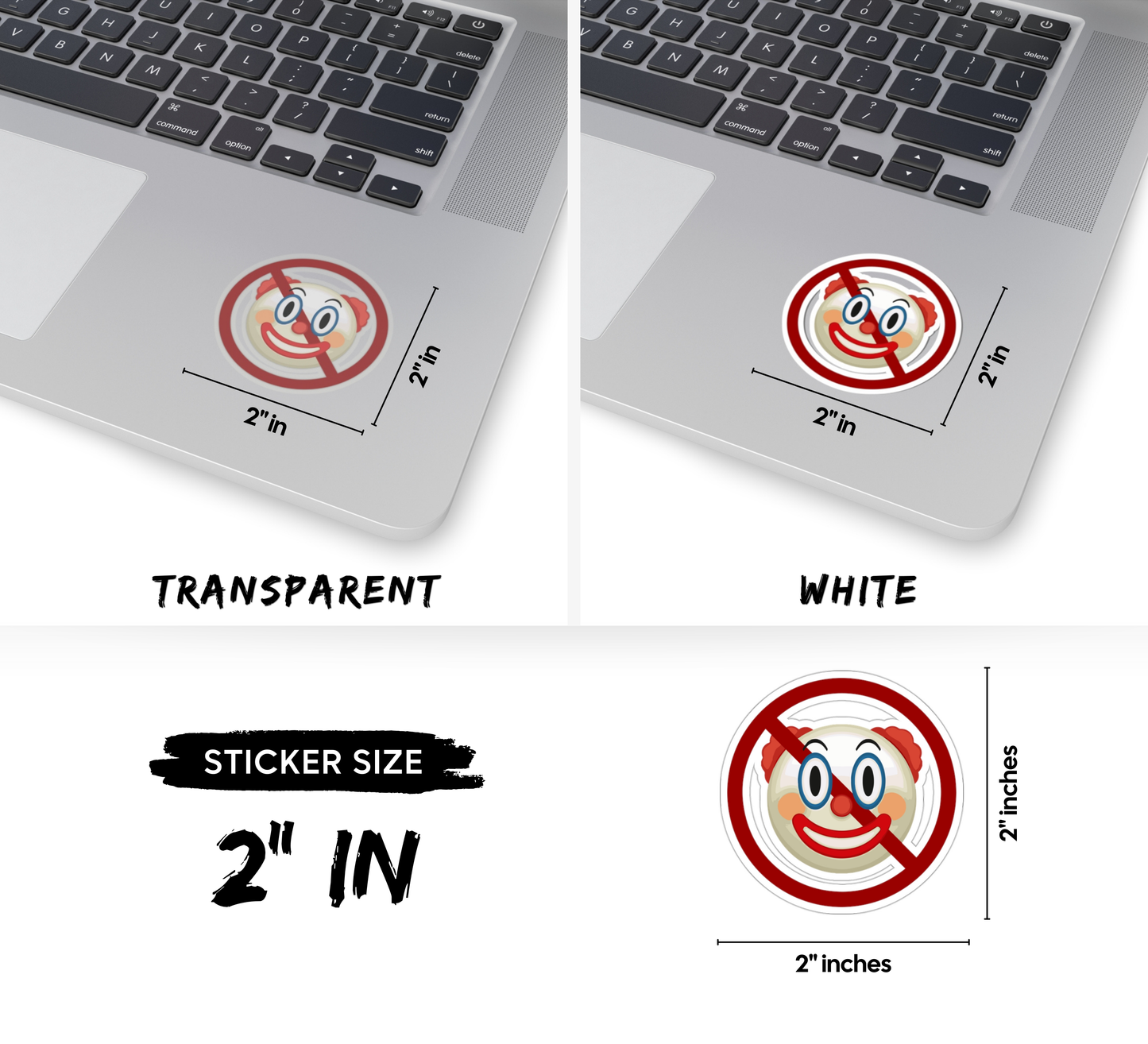 Don't Be A Clown Emoji Kiss-Cut Sticker