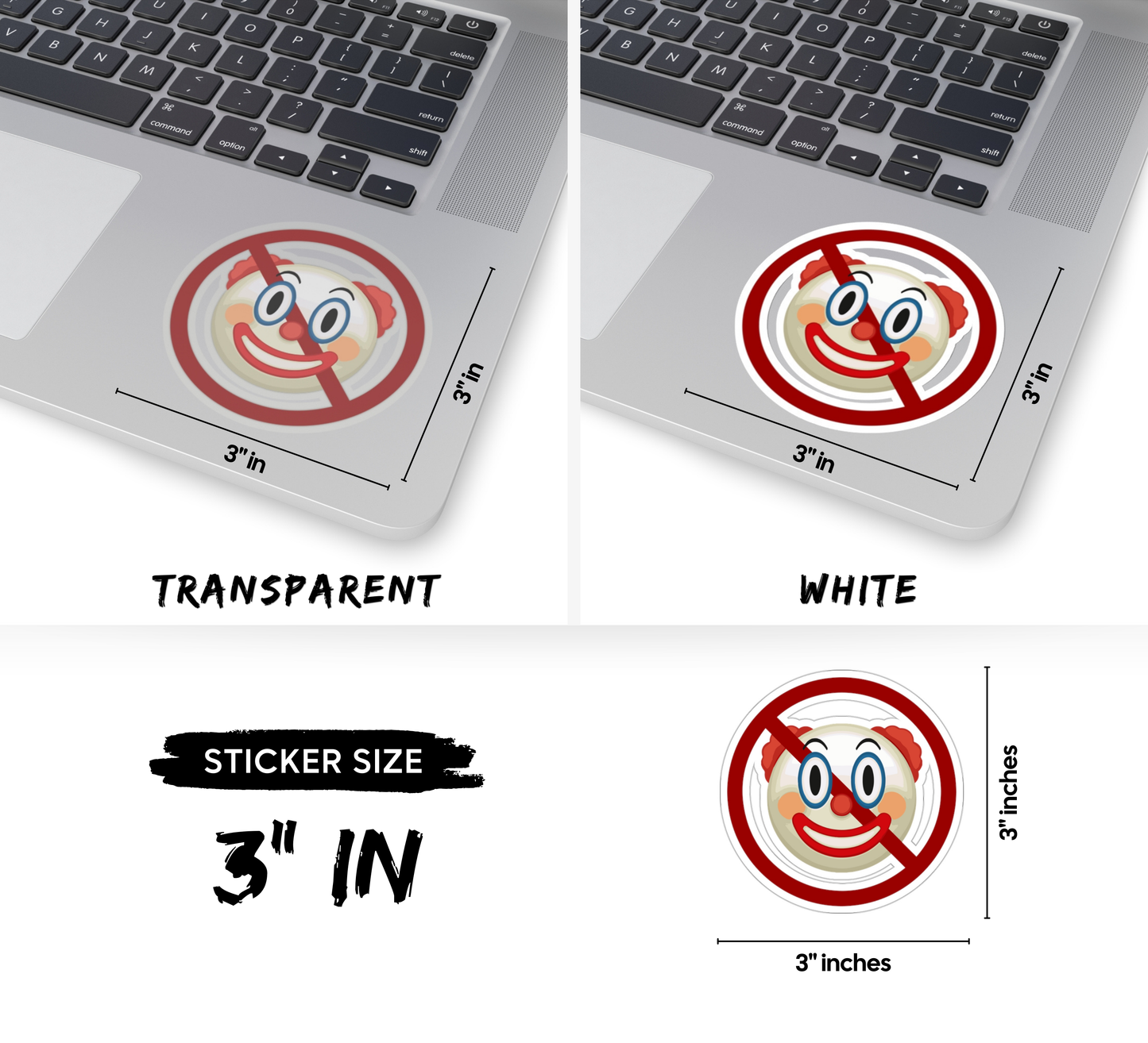 Don't Be A Clown Emoji Kiss-Cut Sticker