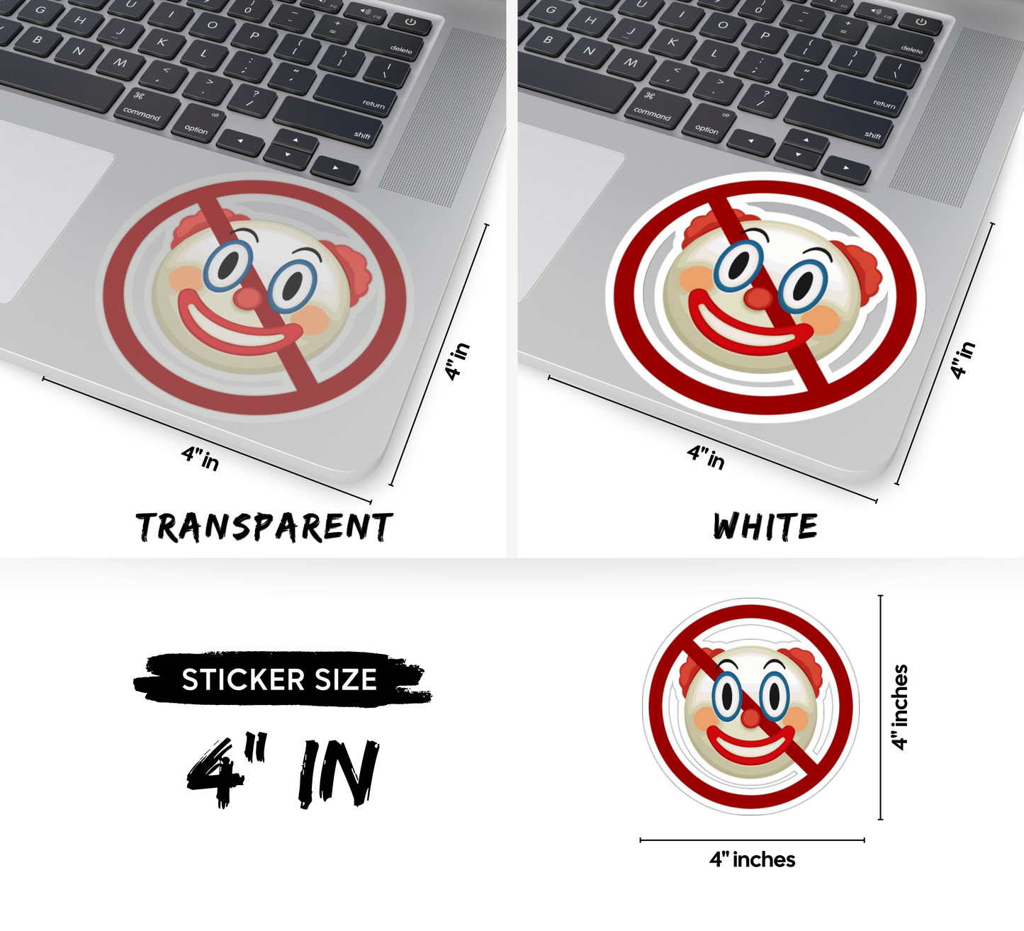 Don't Be A Clown Emoji Kiss-Cut Sticker