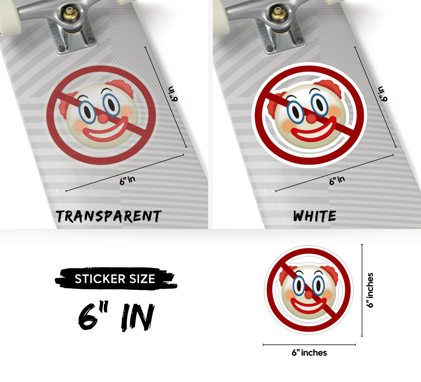 Don't Be A Clown Emoji Kiss-Cut Sticker