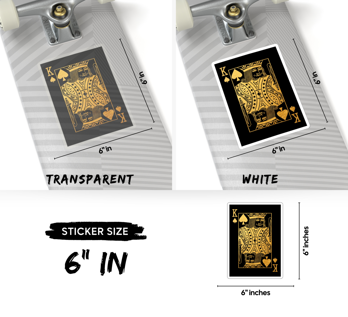 Gold King of Spades Kiss-Cut Sticker