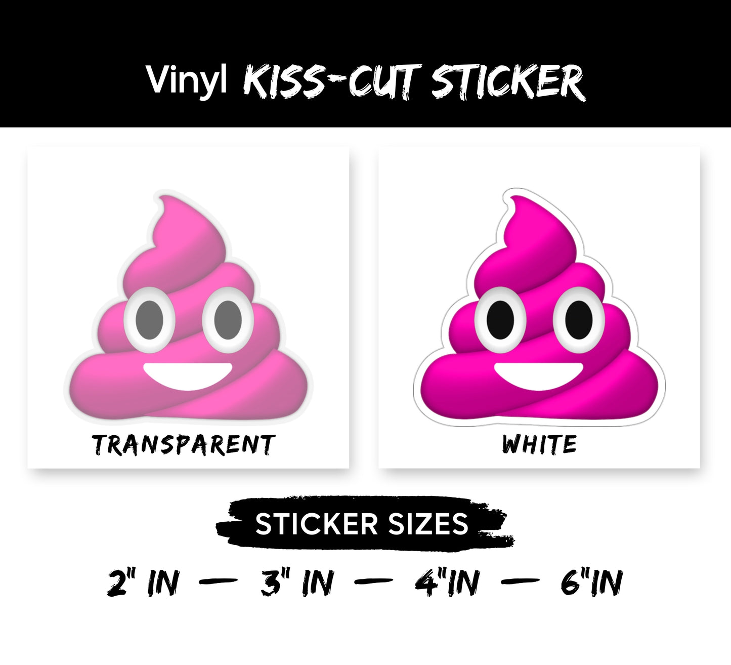 Pink Poop Emoji Kiss-Cut Sticker