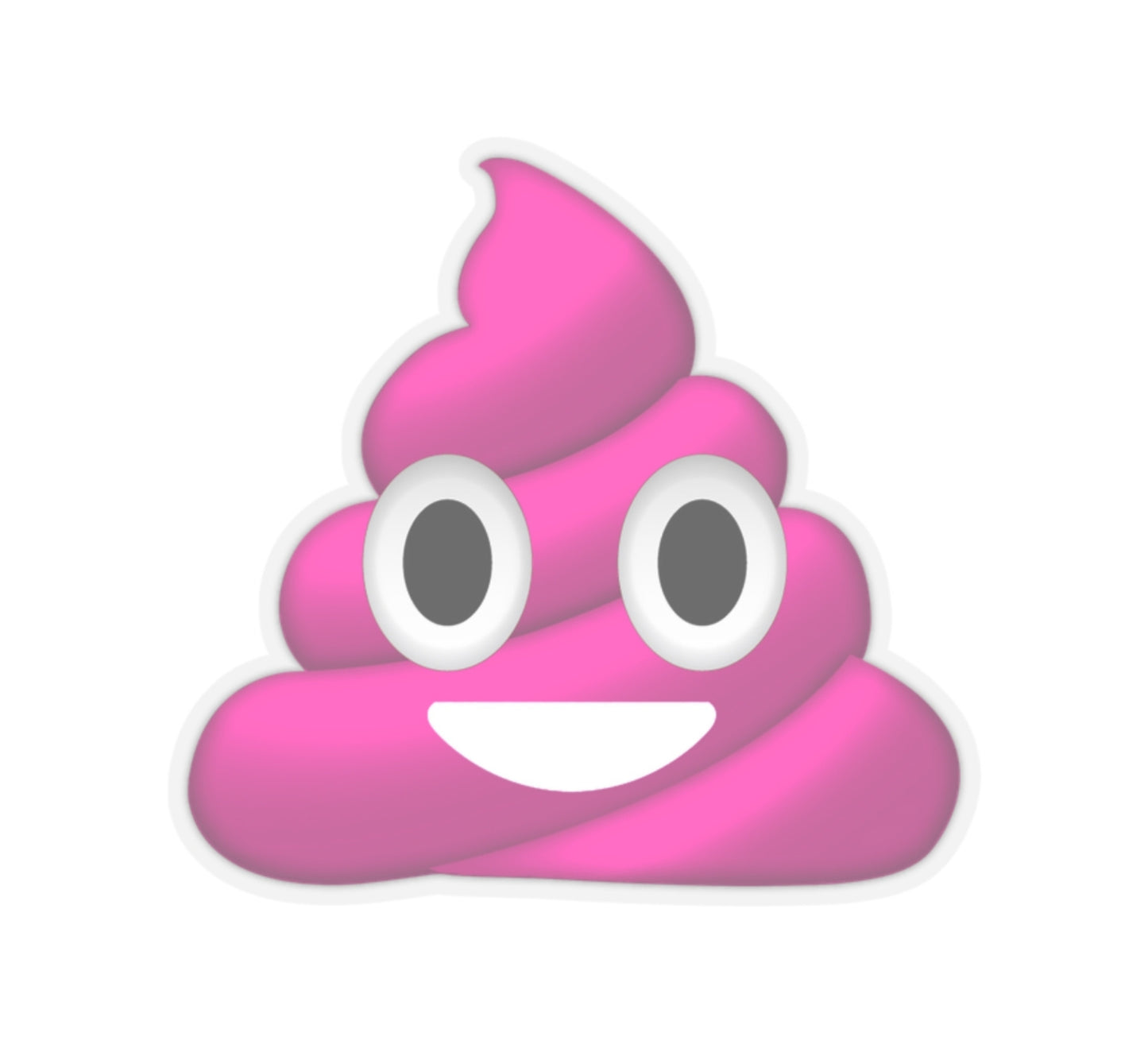 Pink Poop Emoji Kiss-Cut Sticker