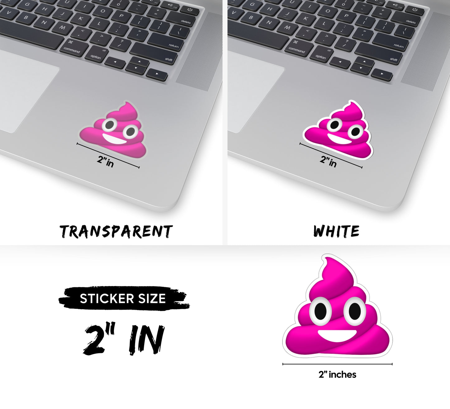 Pink Poop Emoji Kiss-Cut Sticker
