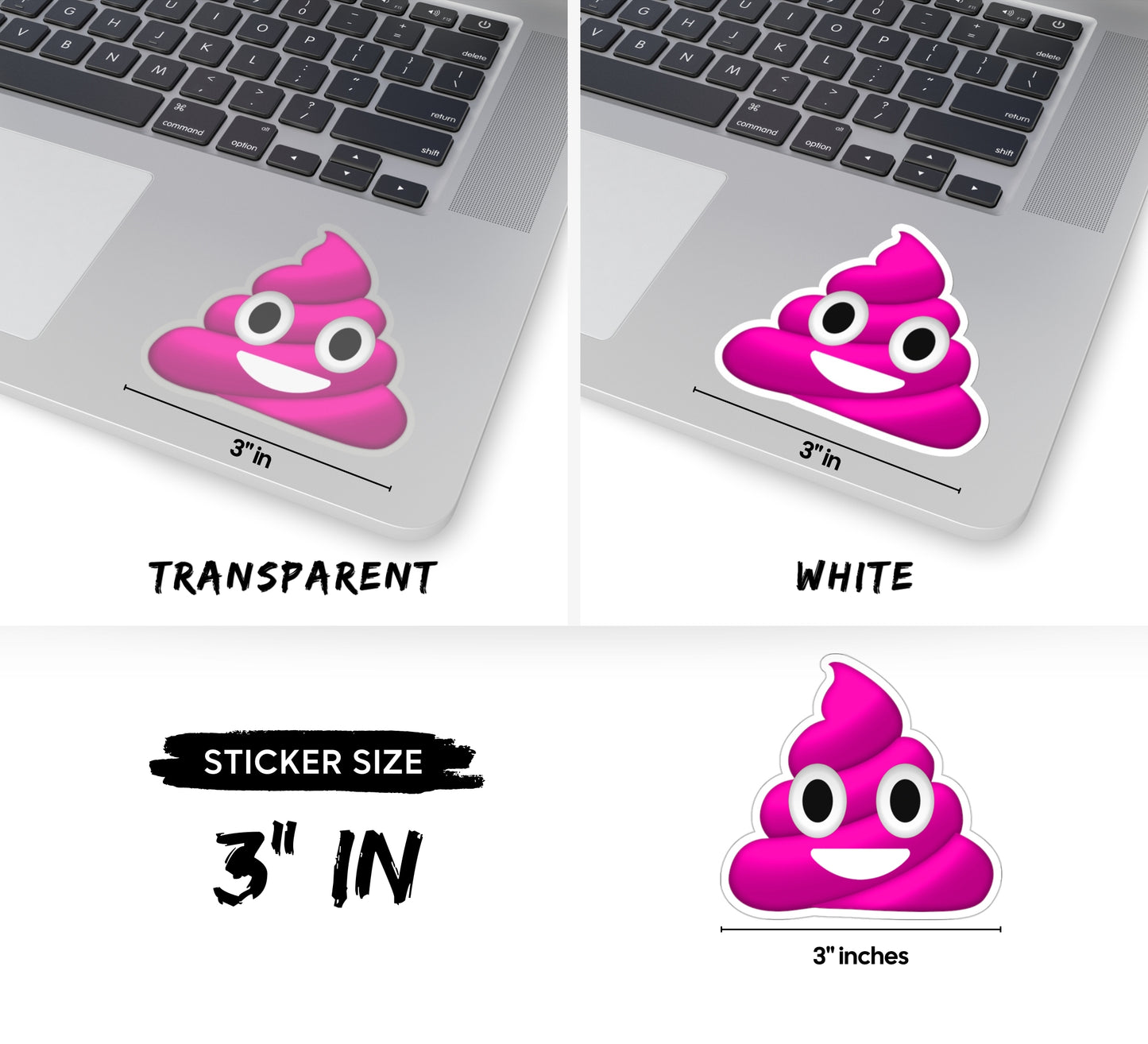 Pink Poop Emoji Kiss-Cut Sticker