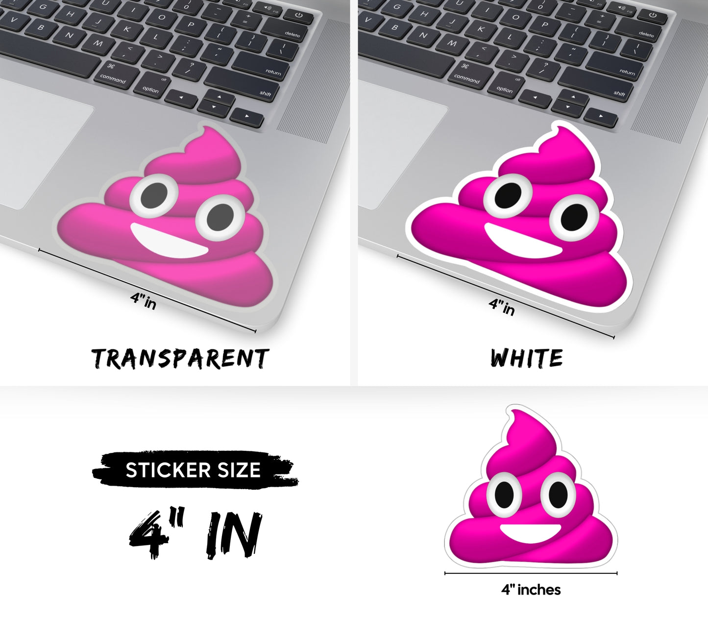 Pink Poop Emoji Kiss-Cut Sticker