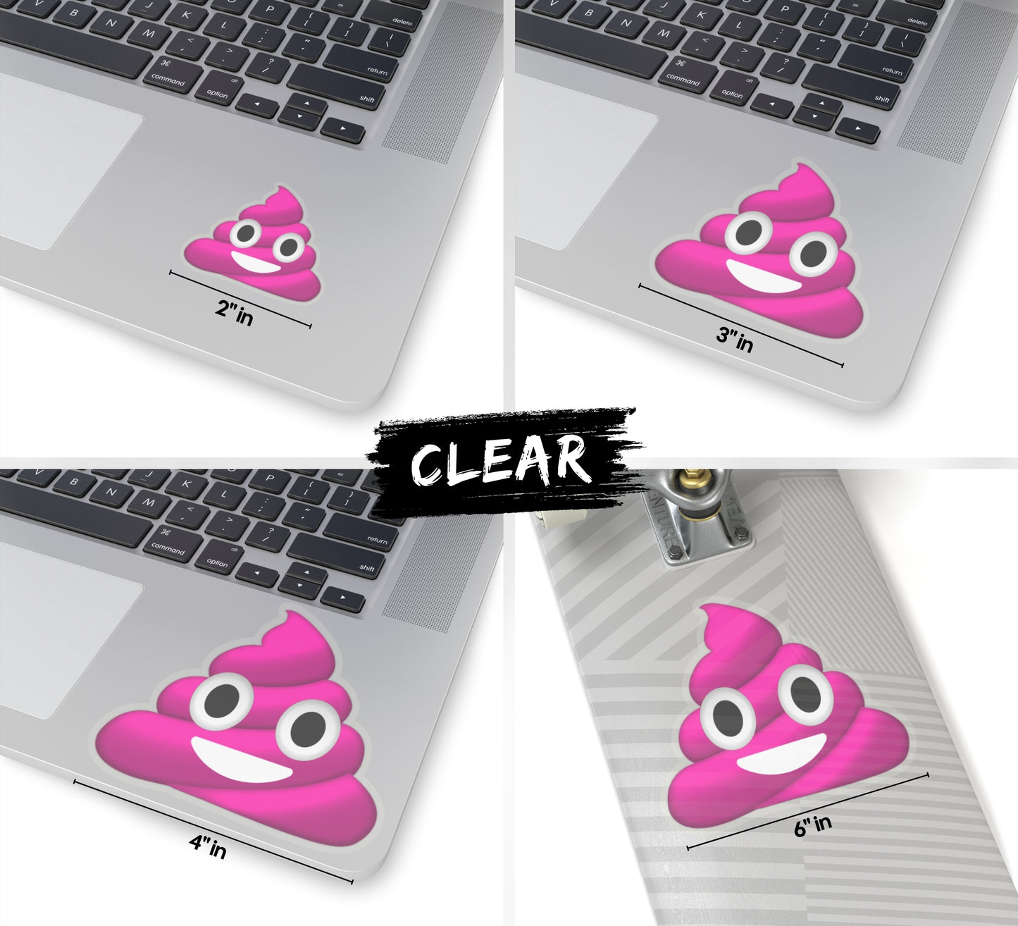 Pink Poop Emoji Kiss-Cut Sticker