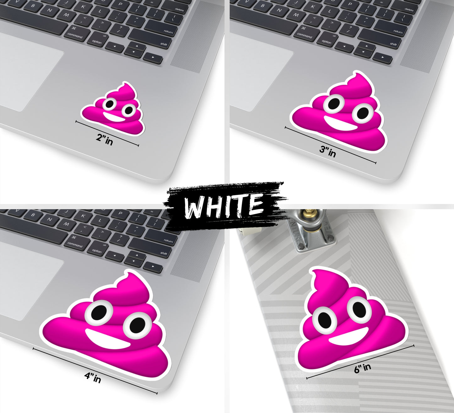 Pink Poop Emoji Kiss-Cut Sticker