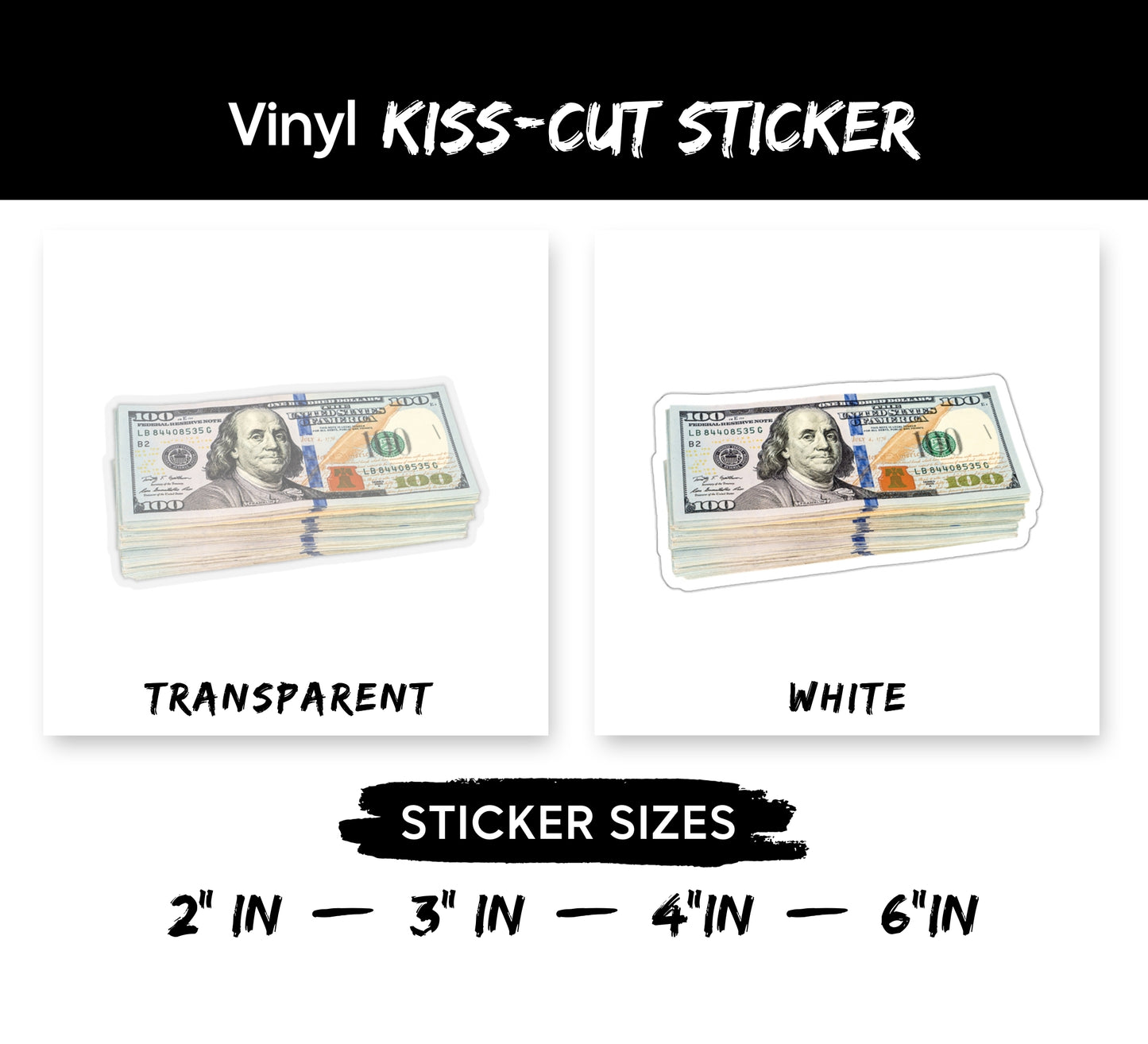 Stack of Hundred Dollar Bills Money Sticker