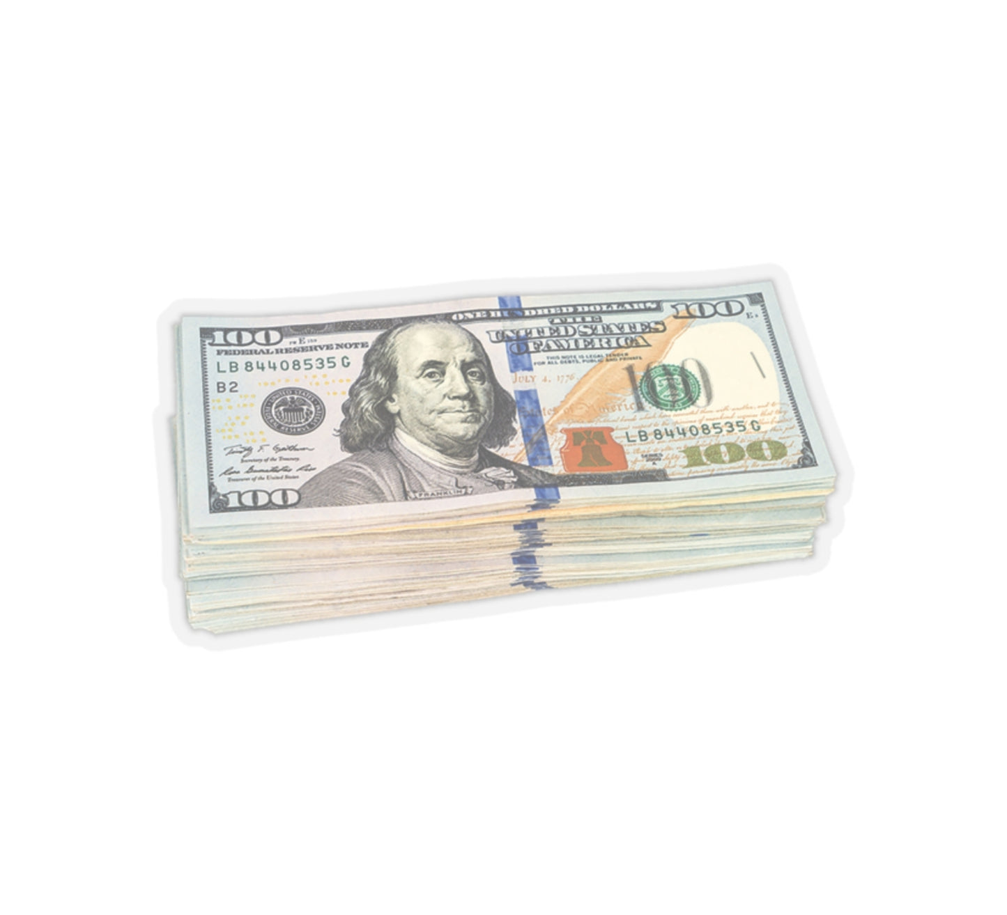 Stack of Hundred Dollar Bills Money Sticker
