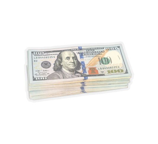 Stack of Hundred Dollar Bills Money Sticker