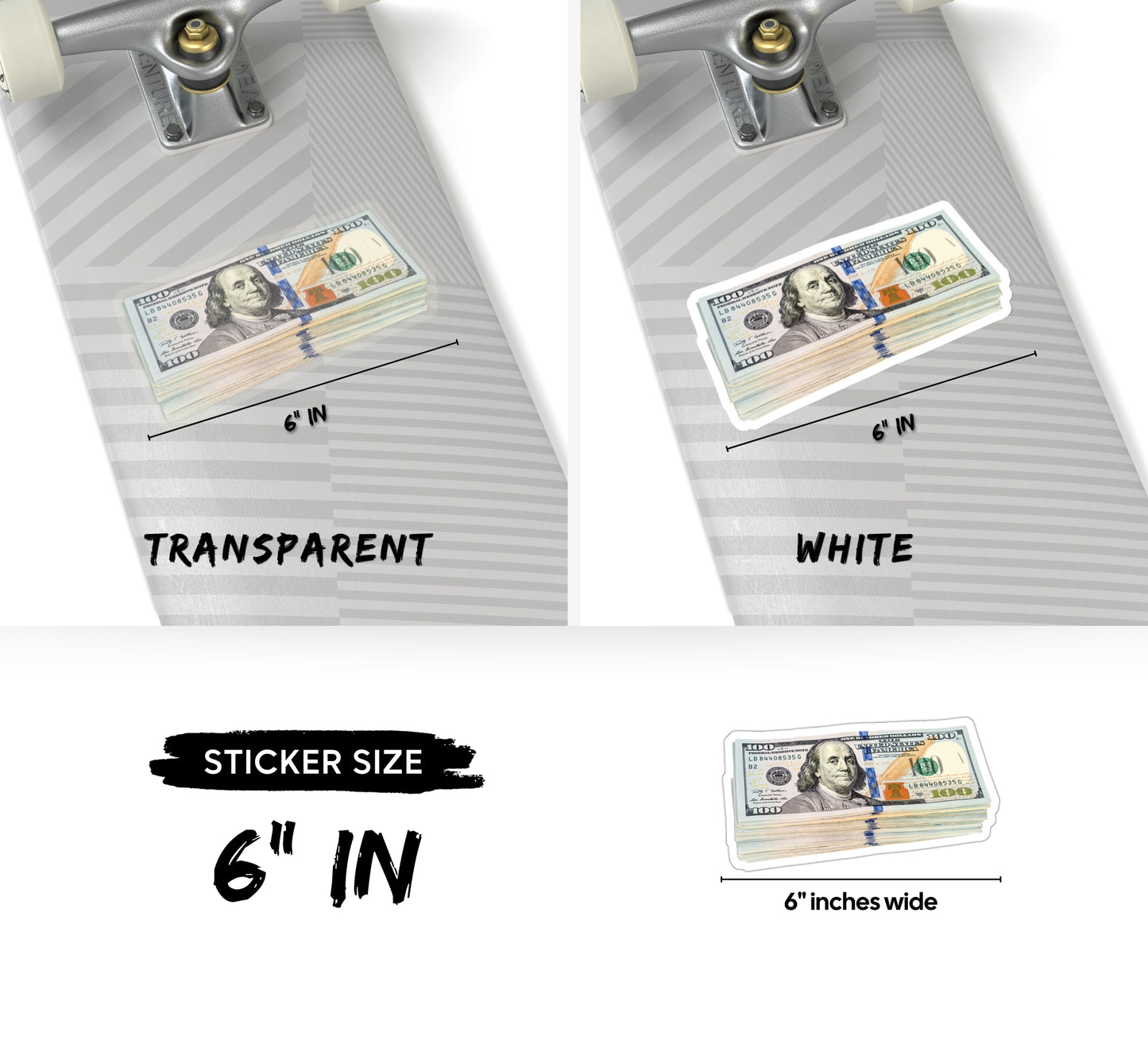 Stack of Hundred Dollar Bills Money Sticker