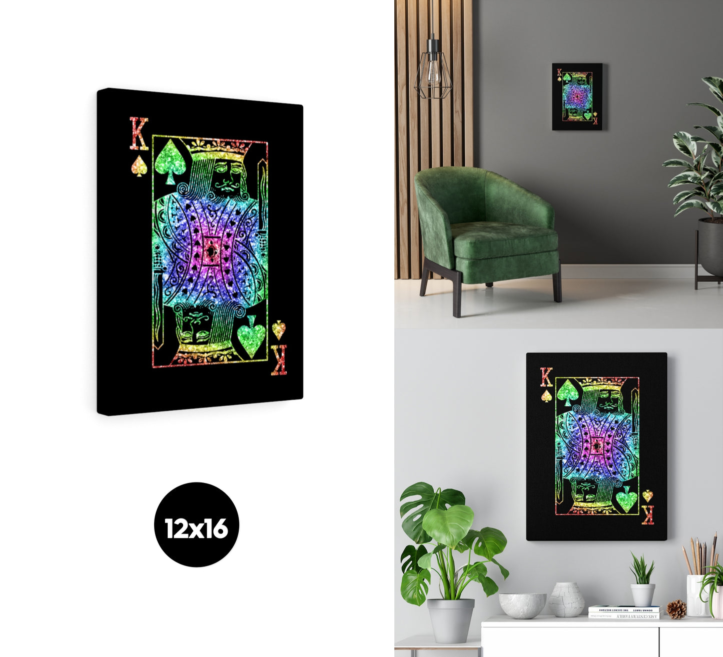 Colorful King of Spades Canvas Wall Art
