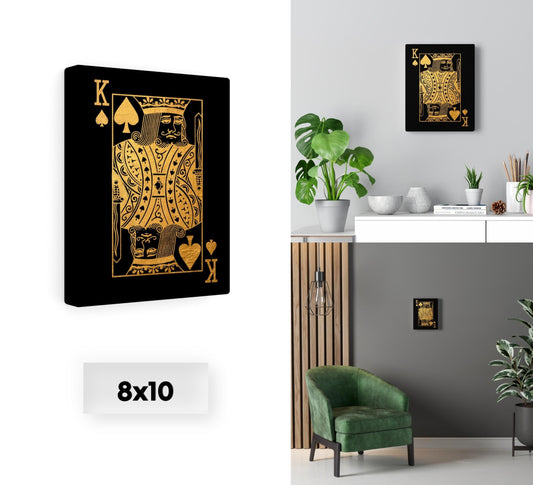 Gold King of Spades Canvas Wall Art