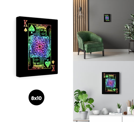 Colorful King of Spades Canvas Wall Art