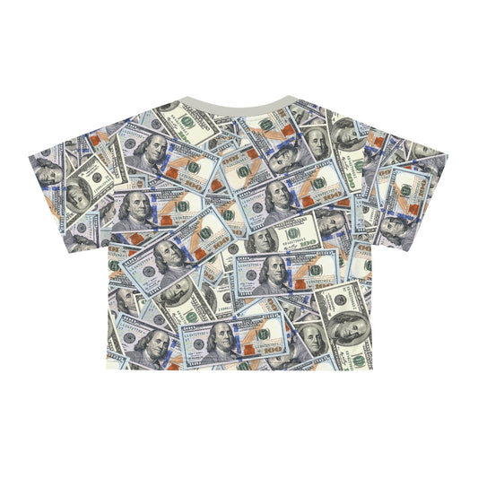 Hundred Dollar Bills Money AOP Crop Tee