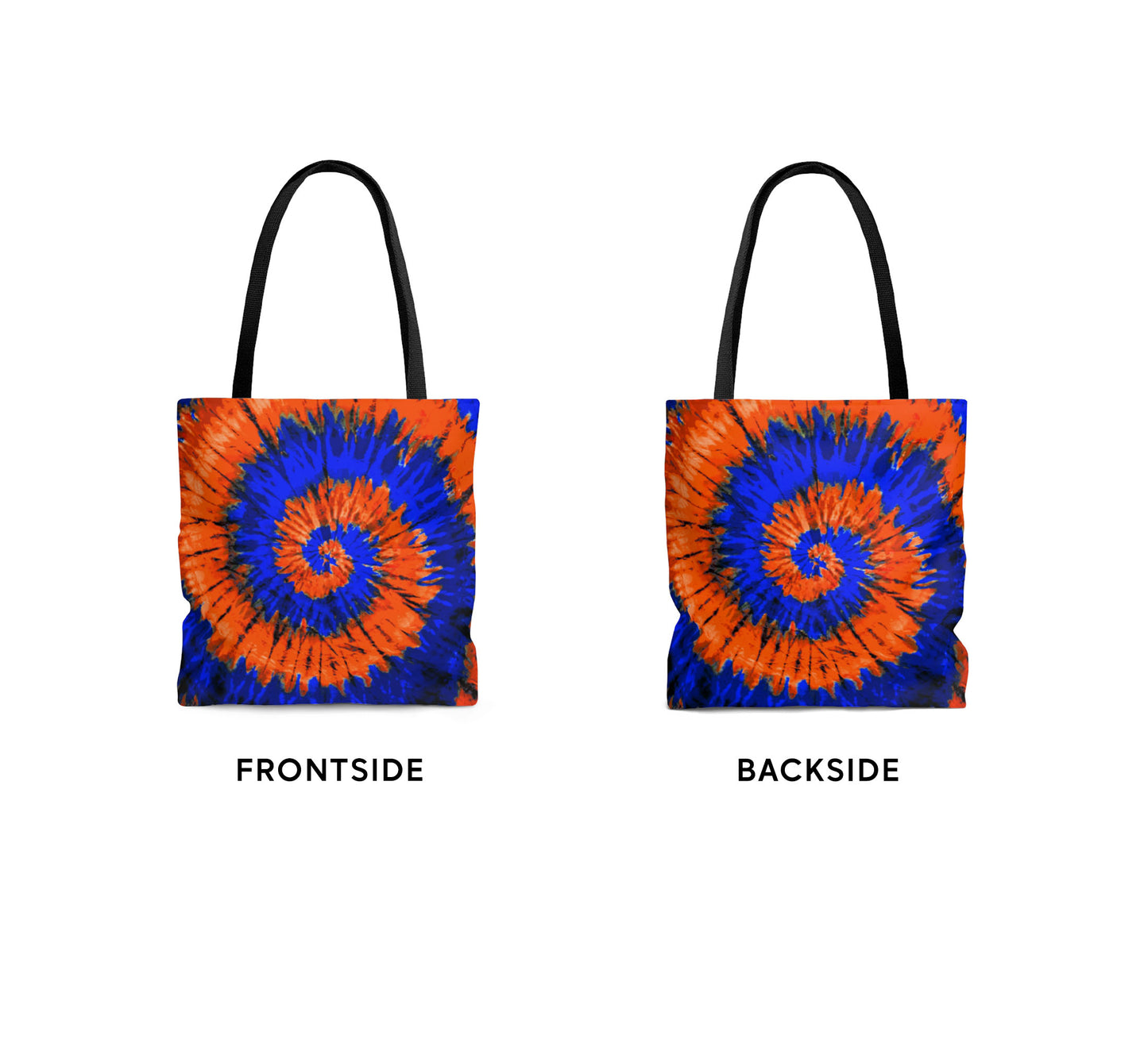 Blue + Orange Tie-Dye Tote Bag - Sublimation All Over Print