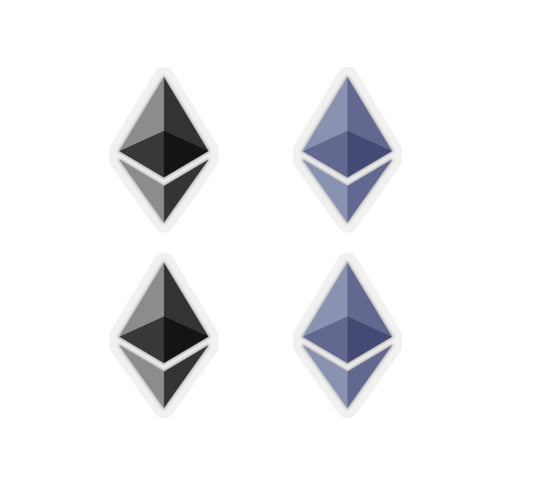 Diamond Ethereum Logo Stickers - Premium Vinyl Kiss-Cut Sticker Set