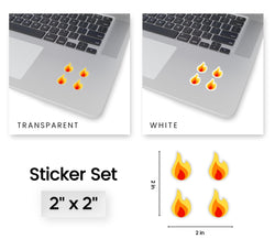 Mini Flame Emoji Stickers — Premium Vinyl Kiss-Cut Sticker Set