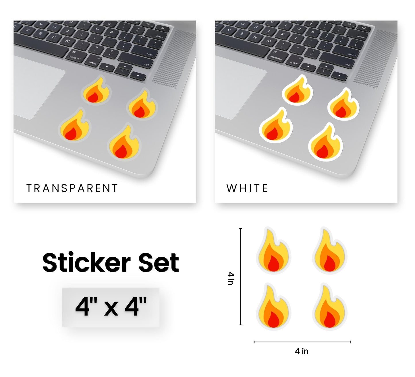 Mini Flame Emoji Stickers — Premium Vinyl Kiss-Cut Sticker Set