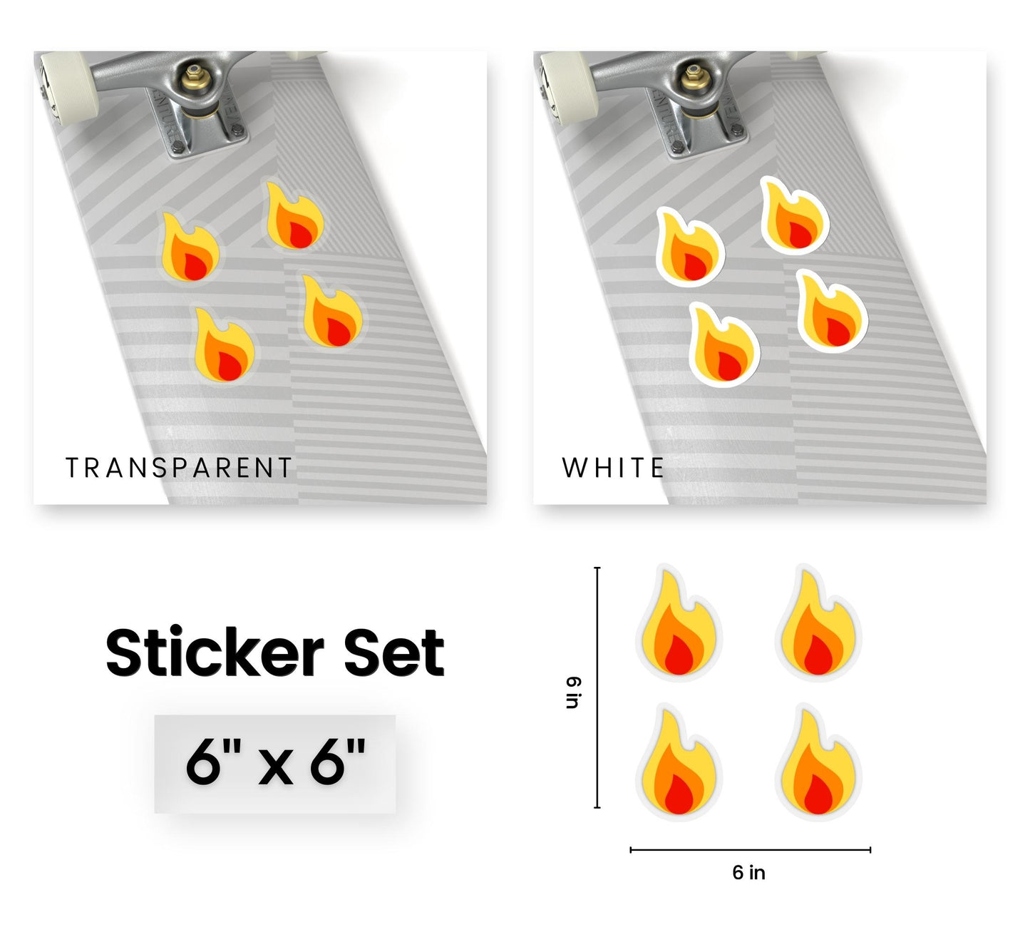 Mini Flame Emoji Stickers — Premium Vinyl Kiss-Cut Sticker Set