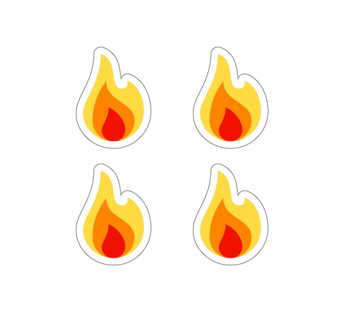 Mini Flame Emoji Stickers — Premium Vinyl Kiss-Cut Sticker Set