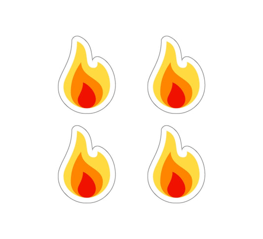 Mini Flame Emoji Stickers — Premium Vinyl Kiss-Cut Sticker Set