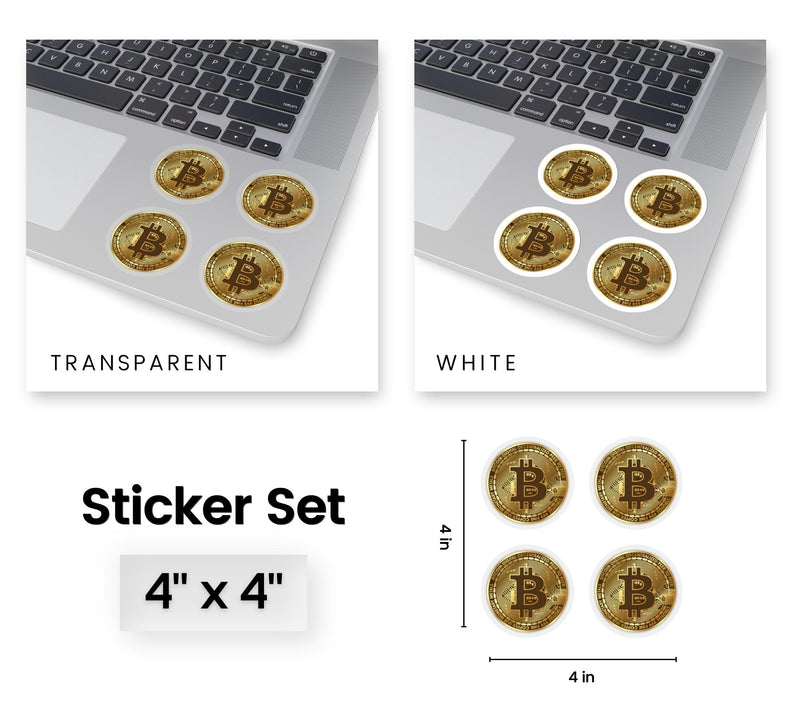 Gold Bitcoin Sticker Sheet