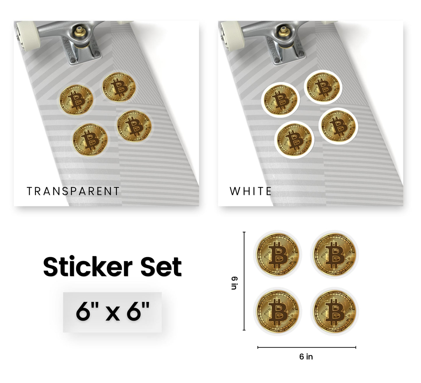Gold Bitcoin Sticker Sheet