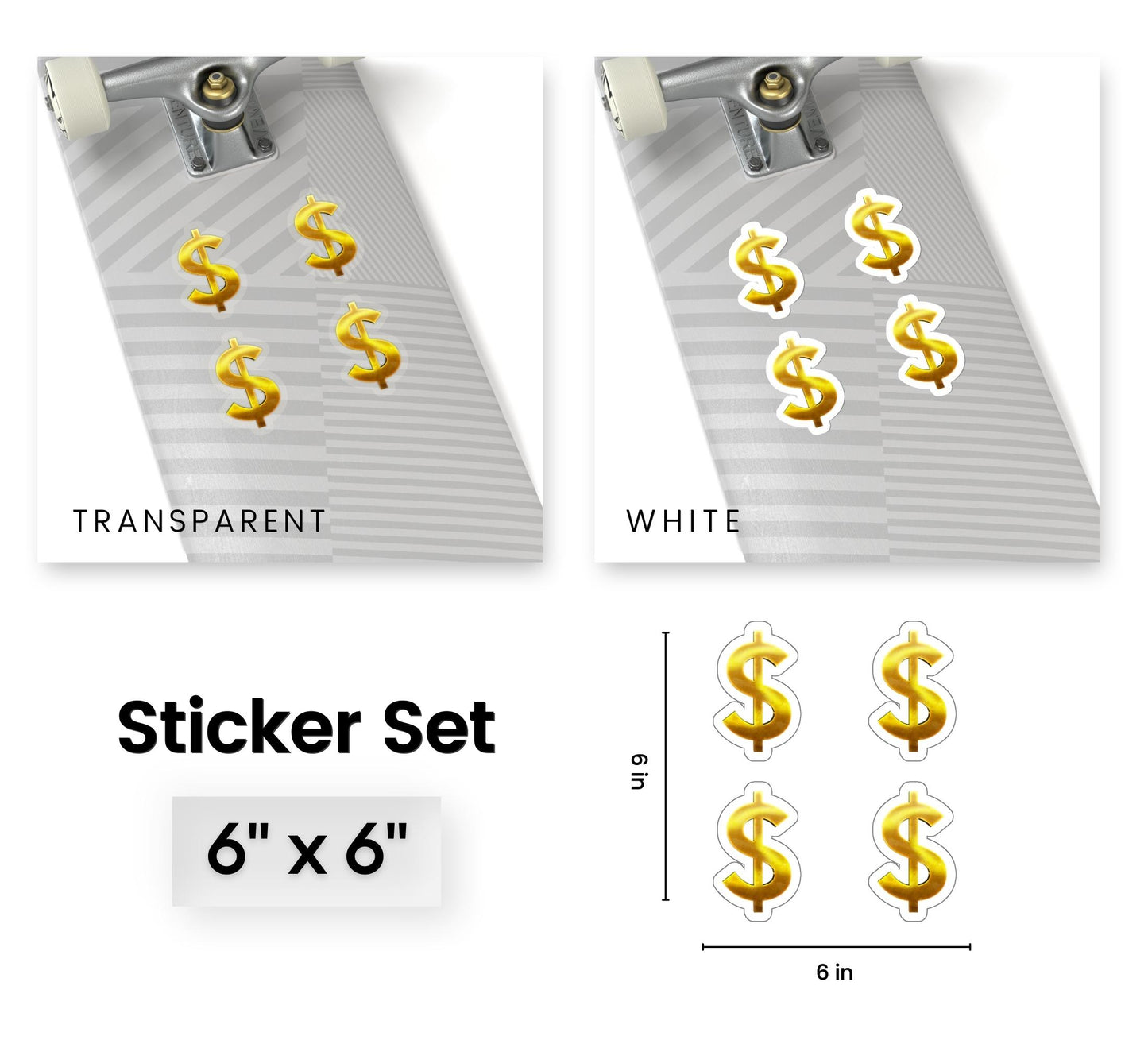 Mini Gold Money Sign Sticker Sheet