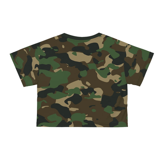 Military Green Camo AOP Crop Tee