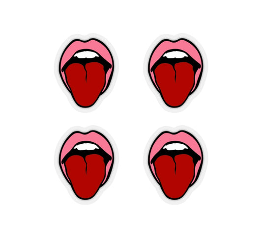 Pink Lips Tongue Out Sticker Sheet
