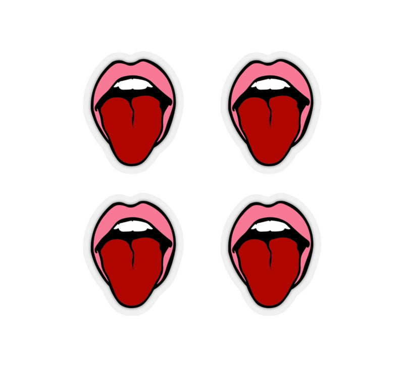 Pink Lips Tongue Out Sticker Sheet
