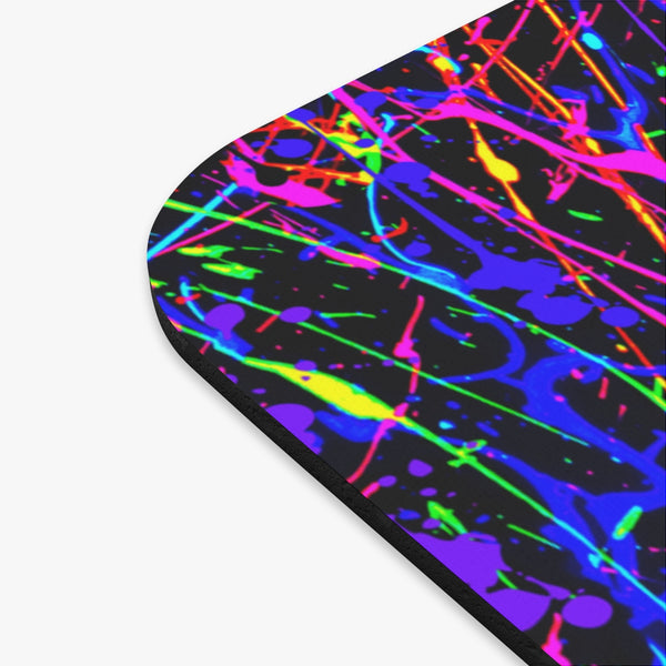 Neon Paint Splatter Mousepad