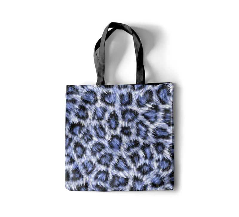 Blue Leopard Print Tote Bag - All Over Print Sublimation