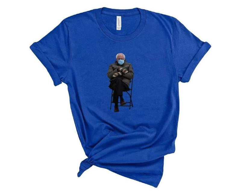 Bernie On A Chair Meme T-Shirt True Royal / L