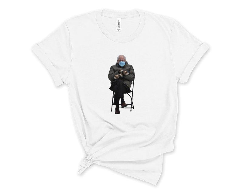 Bernie On A Chair Meme T-Shirt White / XS