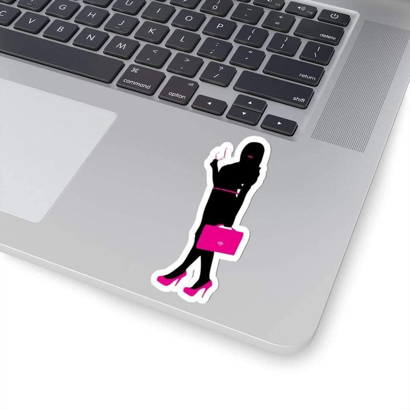 Boss Babe Silhouette Woman Sticker White / 4" × 4" Dryp Factory