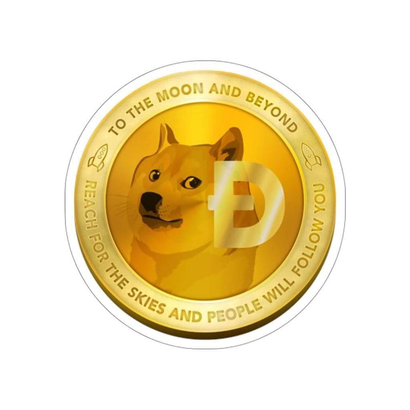 Doge Coin Crypto Kiss-Cut Sticker 2" × 2" / White
