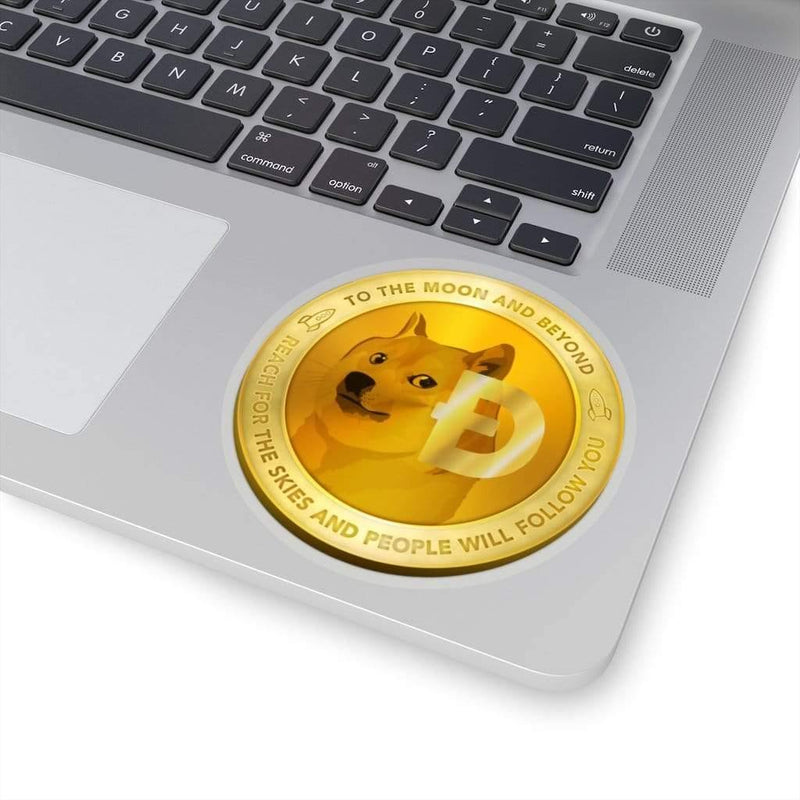 Doge Coin Crypto Kiss-Cut Sticker 4" × 4" / Transparent