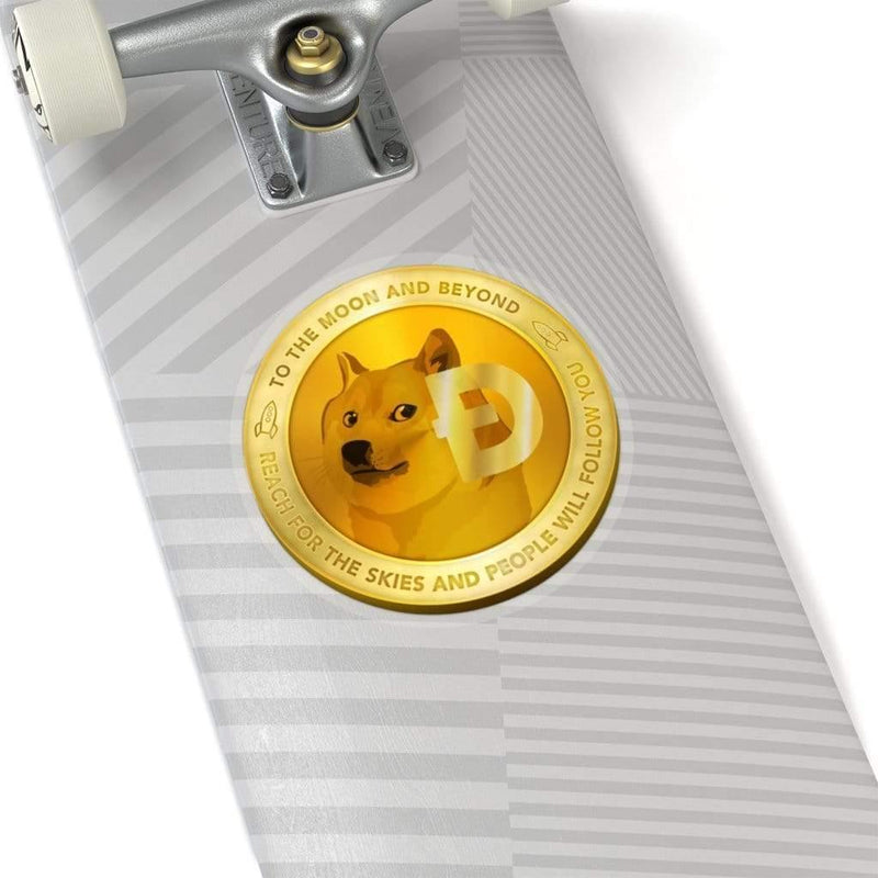Doge Coin Crypto Kiss-Cut Sticker 6" × 6" / Transparent