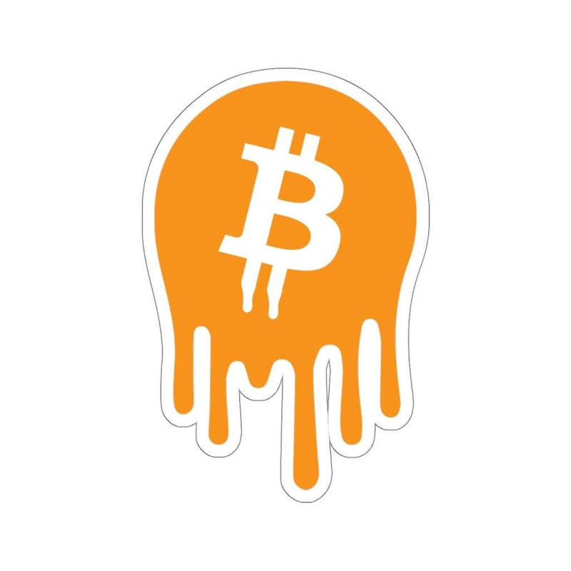 Dripping Bitcoin Sticker 2" × 2" / White