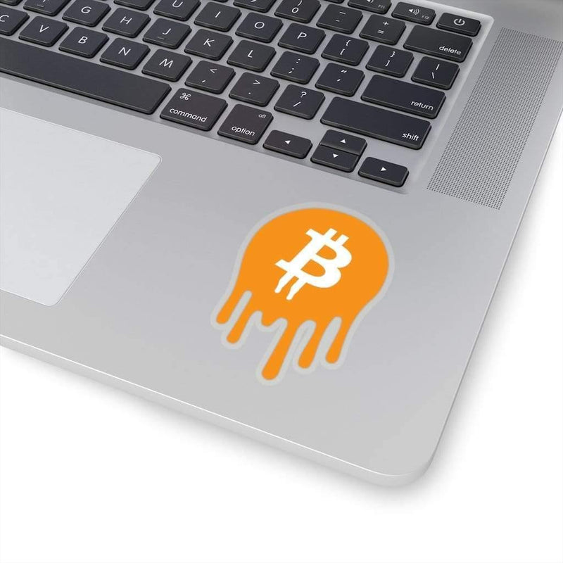 Dripping Bitcoin Sticker 3" × 3" / Transparent