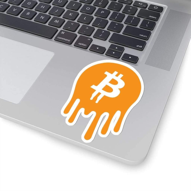 Dripping Bitcoin Sticker 4" × 4" / White